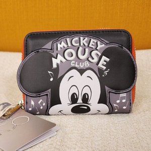 Loungefly Disney 100th Anniversary Mickey Mouse Club House Zip Around Wallet NEW